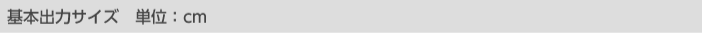 基本出力サイズ 単位：cm