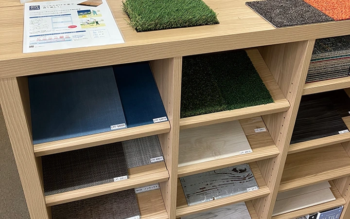 仙台ショールーム　床材の現物展示