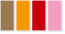 ブラウン・オレンジ・レッド・ピンク