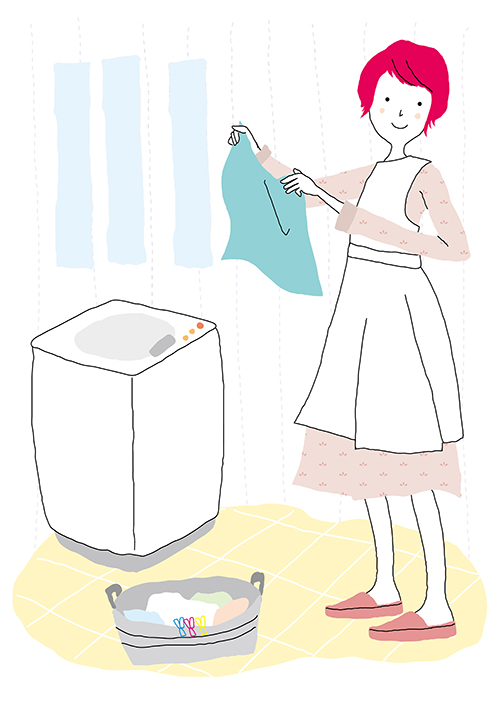 花粉対策のお洗濯の仕方を説明する画像です。