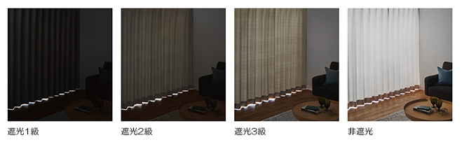 遮光等級別比較画像