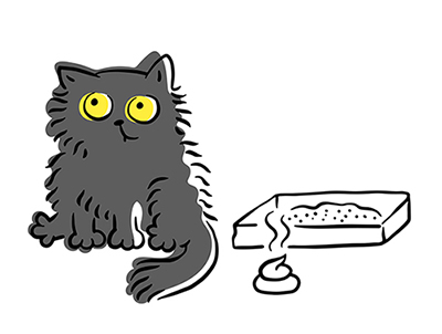 においを気にする猫のイラスト