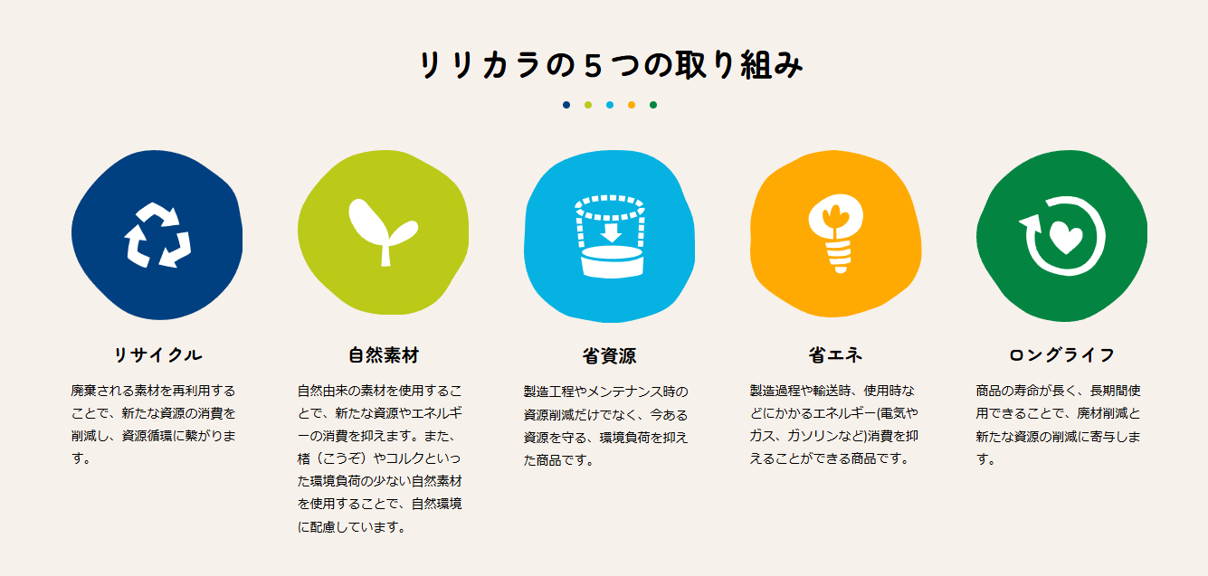 リリカラの5つの取り組み