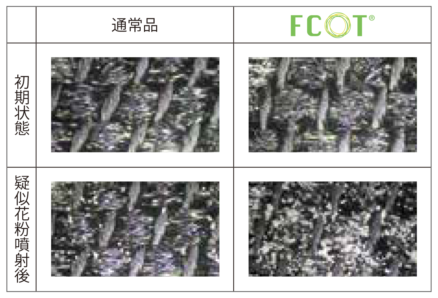 通常品とFCOT®の電顕写真