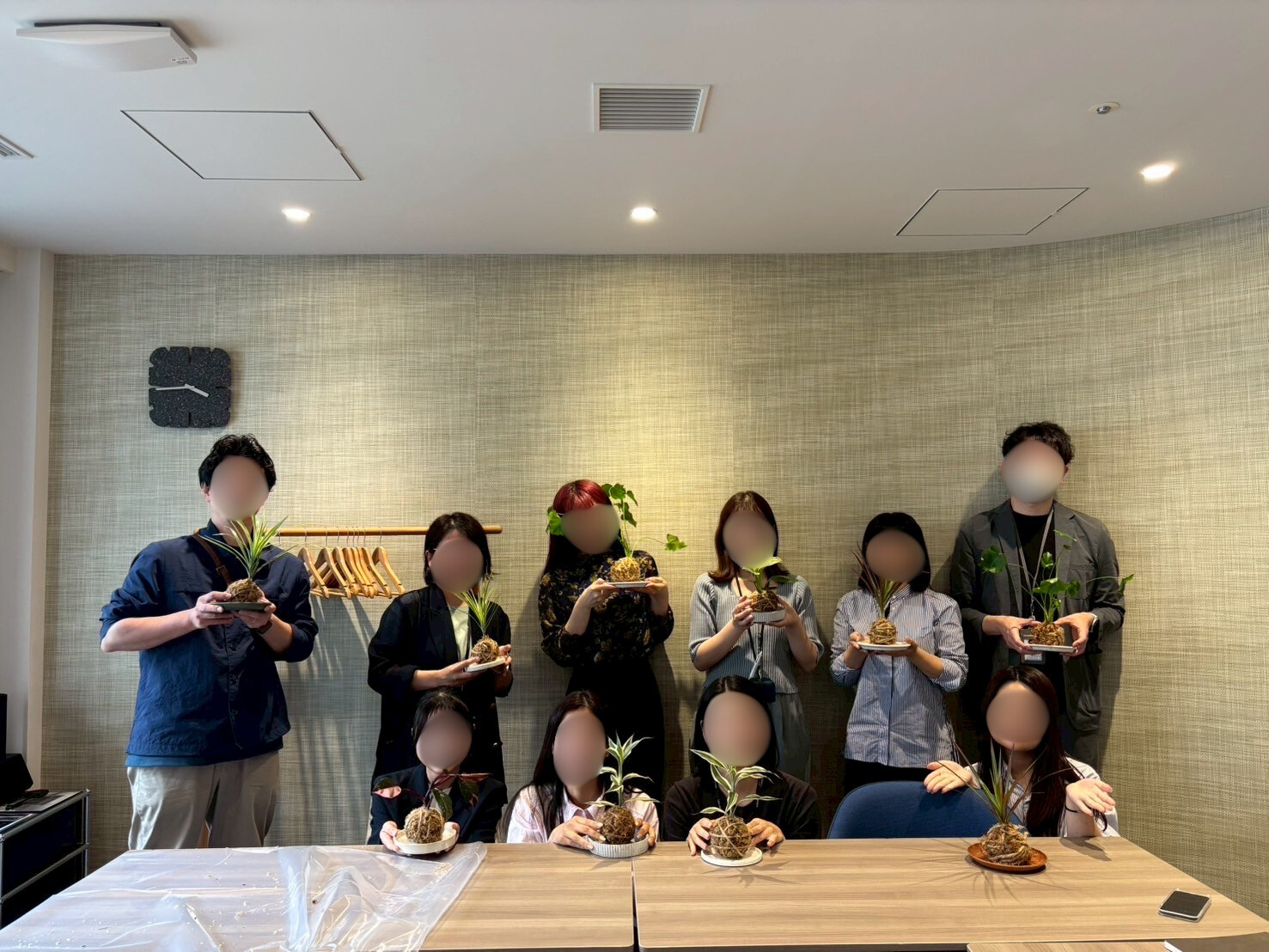 苔玉づくりの写真