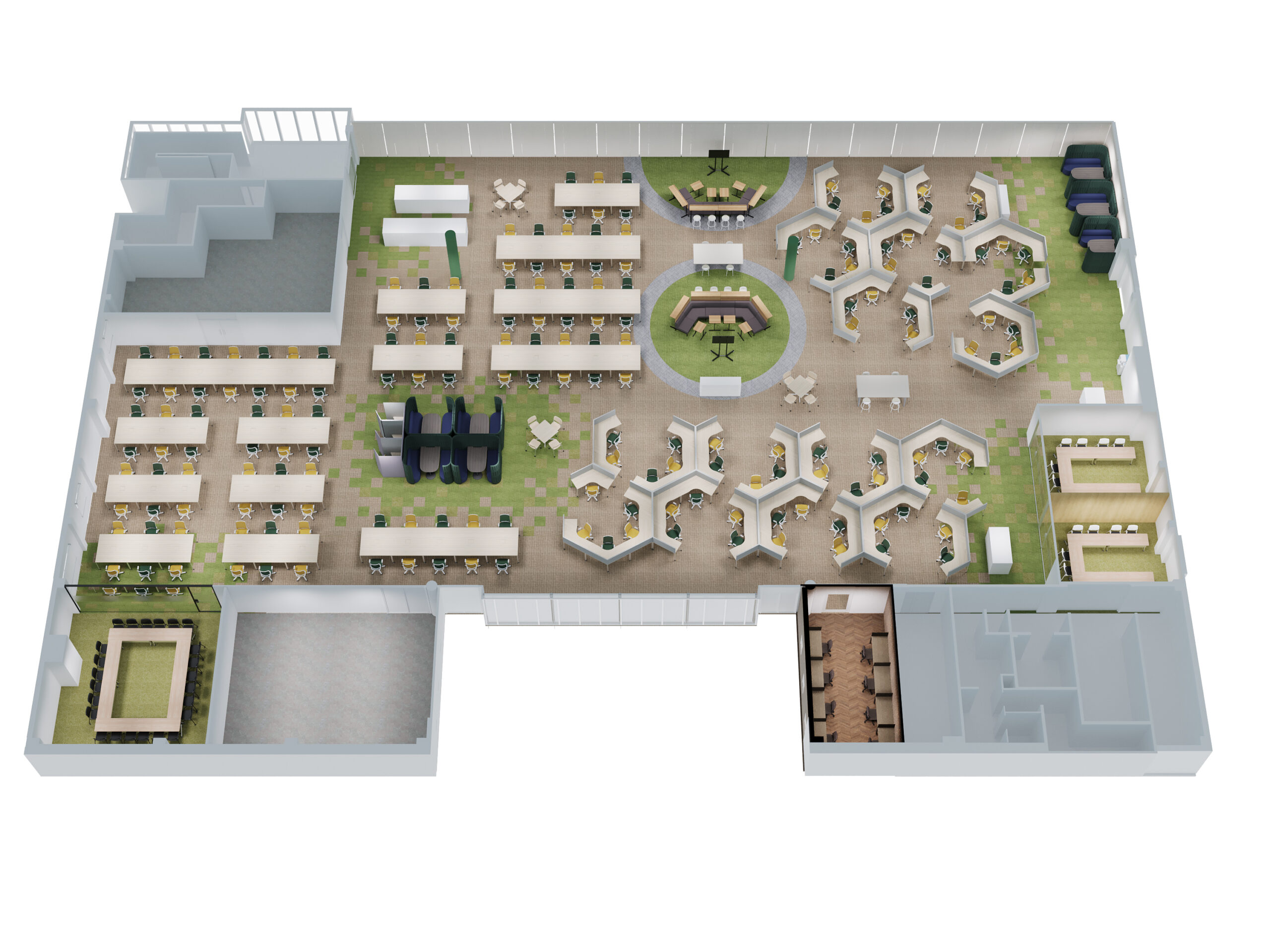 ミネベア アクセスソリューションズ株式会社の執務室鳥観図